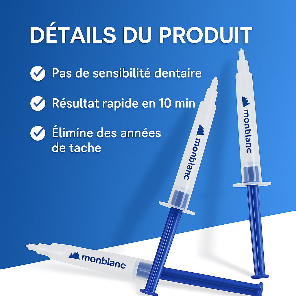 Gel de Blanchiment Dentaire 16 % CP – Seringue 3ml gout menthe